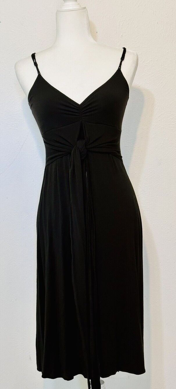 Theory Women Size S Ashlee Black Tie Front Dress Closet Staple Feminine